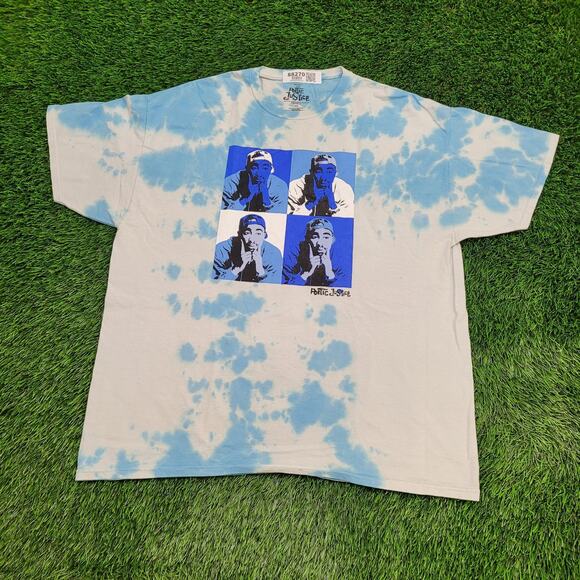 2PAC Tupac-Shakur Tie-Dye Shirt Womens 2XL 24x29 Blue White - Picture 1 of 11